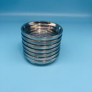 7 Dorothy Thorpe Coasters Glass Silver Rim Monogram “U” Set Vintage Mid Century